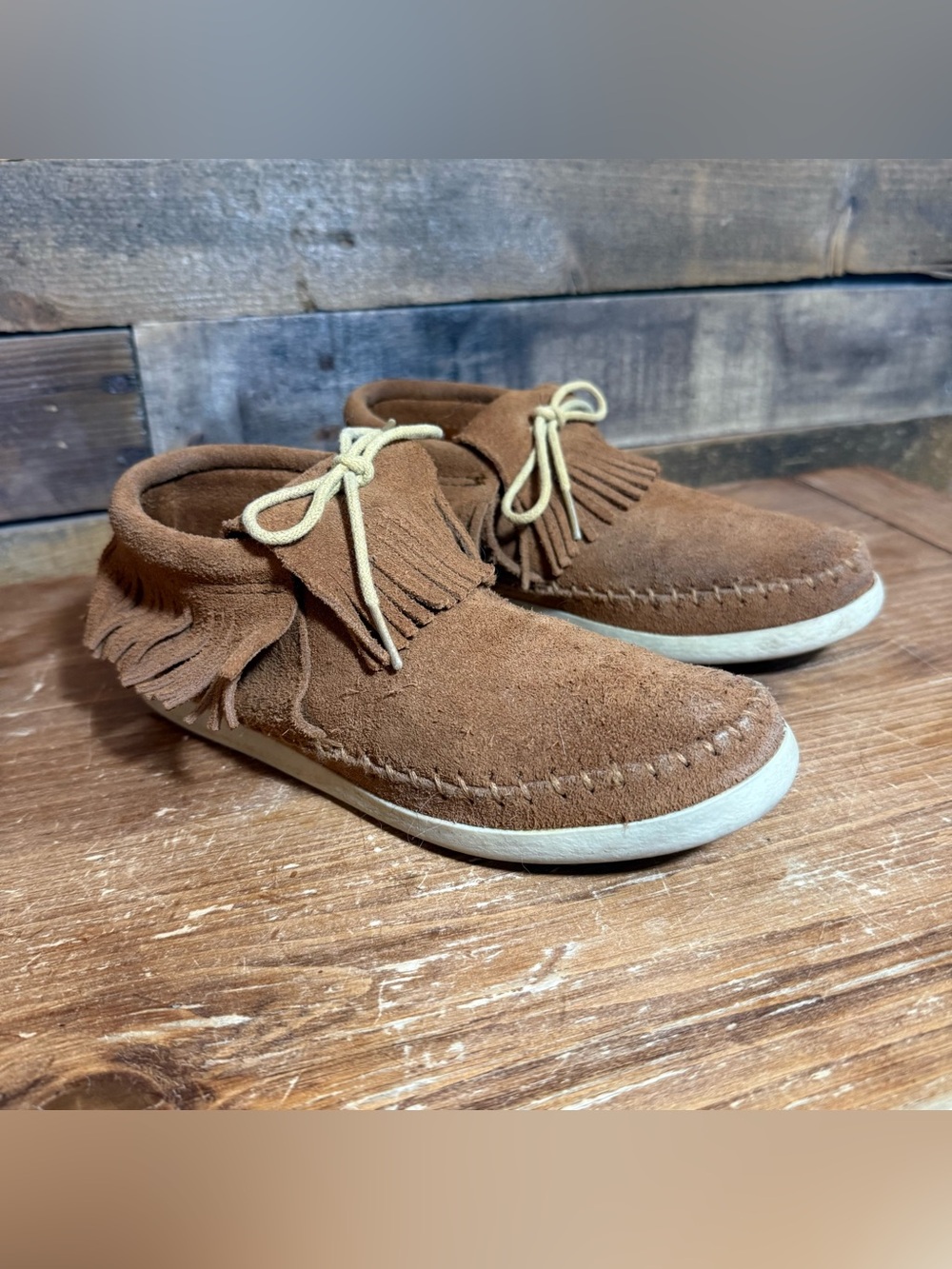 Minnetonka Venice Western Bootie Moccasins 452T Suede Women's Size 6‎